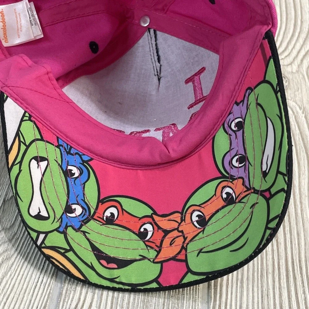 Nickelodeon TMNT Teenage Mutant Ninja Turtles Pink Black Pizza Hat Kids Cap